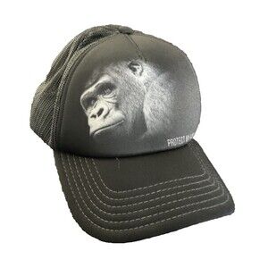 "Protect My Habitat"  Mountain Gorilla -  NEW With TAGS - Black Mesh Snap Back